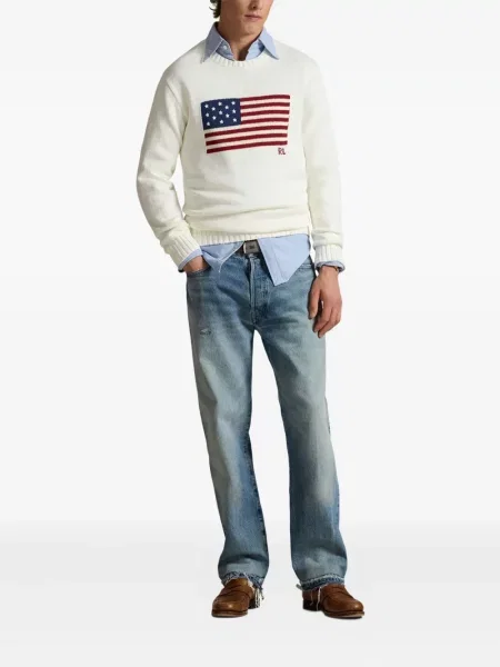 Ριγέ polo Polo Ralph Lauren με κουκούλα με αυτόγραφο λευκό