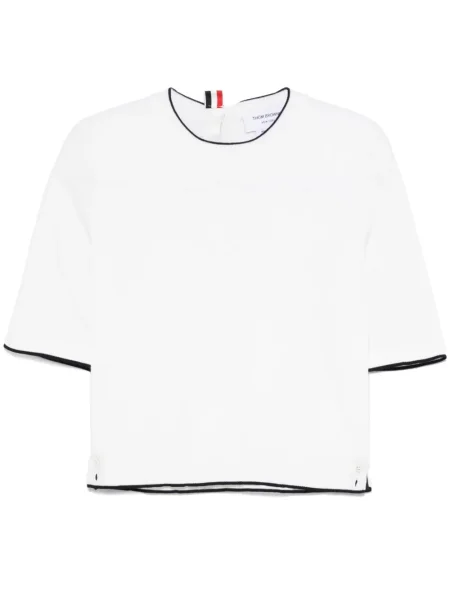 Tricou Thom Browne cu dungi alb