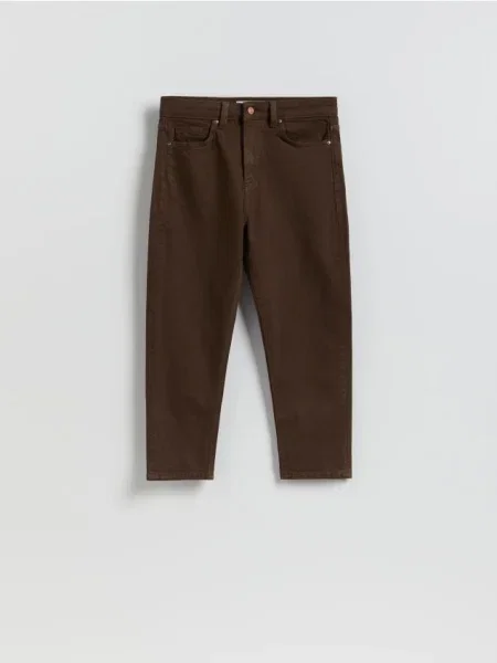 Reserved Jean mom à jambe raccourcie dark grey jeans gri