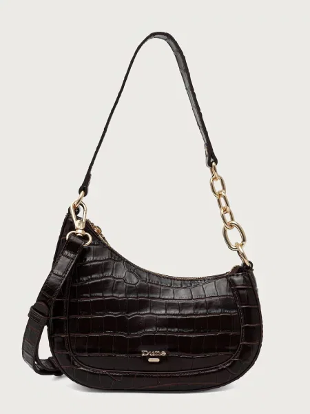 Dune London geantă crossbody pentru femei din piele DIRECTION maro