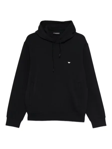 Hanorac cu glugă Emporio Armani cu broderie albastru