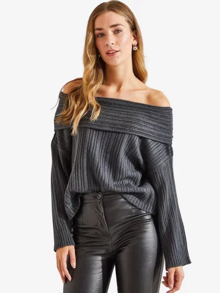 Bianco Lucci Svetr Pullover tmavě šedá