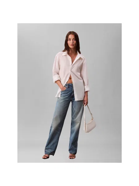 Geantă Calvin Klein Emblem Aop Small Shoulder Bag Écru alb