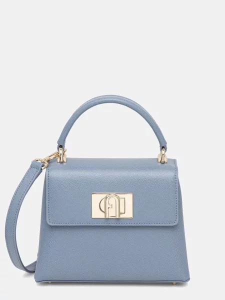 Furla geantă crossbody pentru femei din piele Mini top Handle albastru