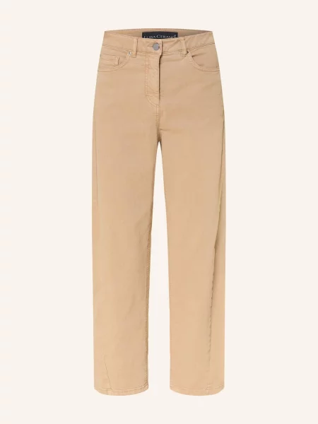 Luisa Cerano Jeansy Barrel beige beżowe