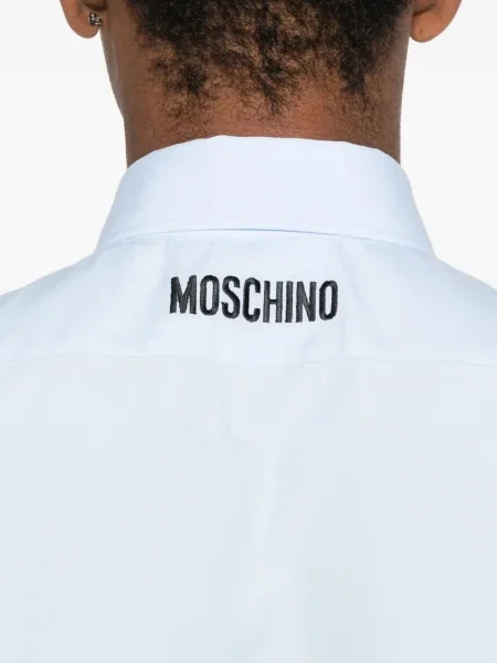 Cămașă Moschino cu broderie albastru