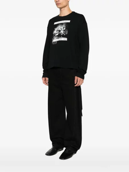 Μακρύς πουκάμισο Ann Demeulemeester με σχέδιο μαύρο