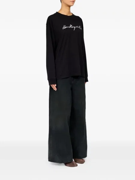 Μακρύς μπλούζα Mm6 Maison Margiela με σχέδιο μαύρο
