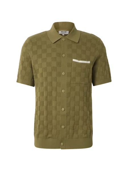 INDICODE JEANS Geacă tricotată Brashin oliv / murdar alb