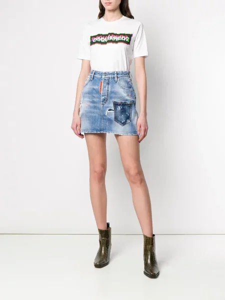 Tricou Dsquared2 cu imagine alb