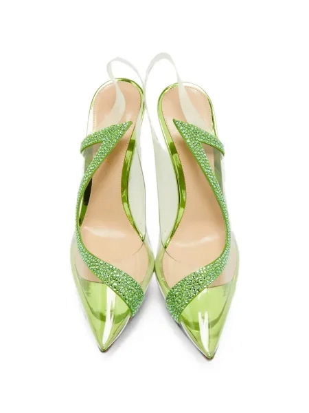 Pantofi cu toc Gianvito Rossi slingback verde