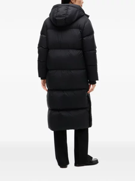 Palton Tommy Hilfiger cu glugă negru