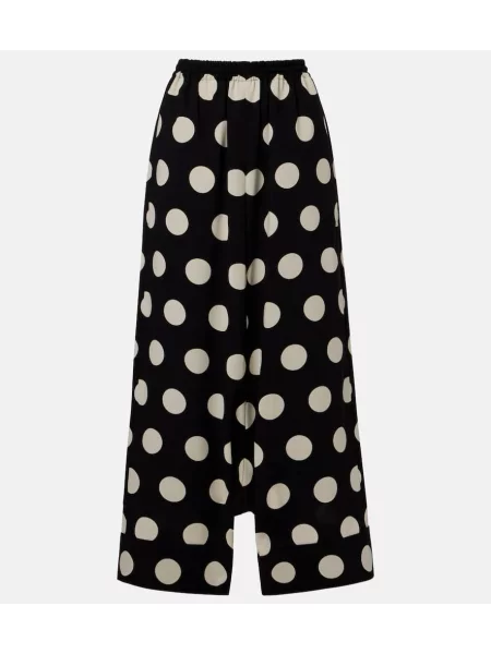 Szerokie spodnie Junya Watanabe w grochy czarne