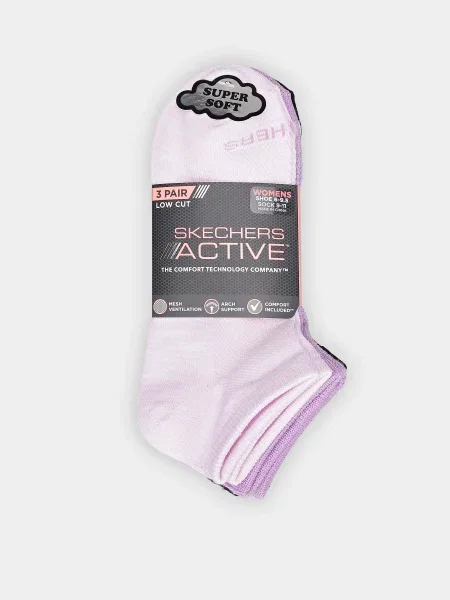 Skechers Набір шкарпеток Рожевий/чорний Поліестер/спандекс чорні