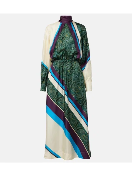 Rochie midi Alemais de mătase cu imagine