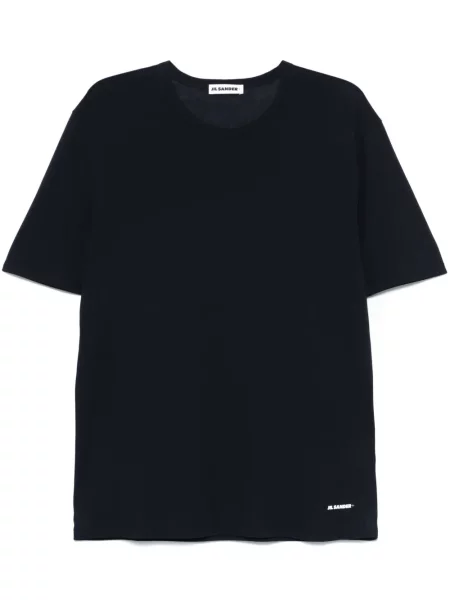 Tricou Jil Sander din crep albastru