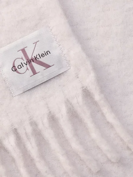 Fular Calvin Klein cu franjuri roz