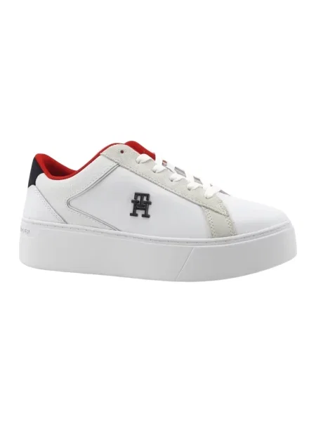 Trampki Tommy Hilfiger skórzane na platformie białe