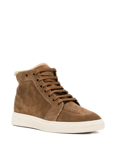 Sneakerși Giuseppe Zanotti cu șireturi din dantelă maro