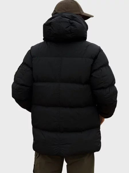 Пуховик Stone Island з камінням чорний