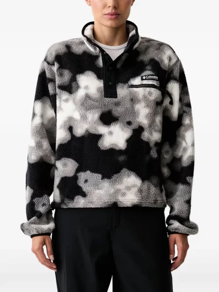 Pulover Columbia din fleece cu imagine cu imprimeu abstract negru