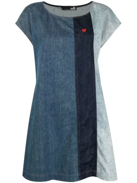 Rochie din denim Love Moschino cu dungi