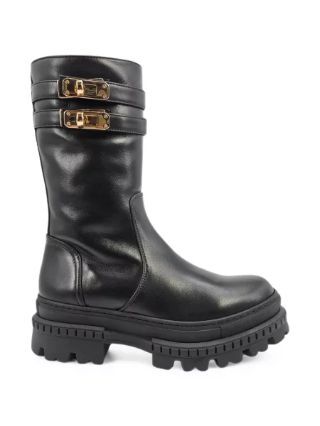 Botine Madison Maison cu cataramă cu bretele din piele de oaie negru
