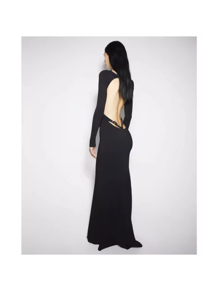 Sukienka Mugler z odkrytymi plecami czarna