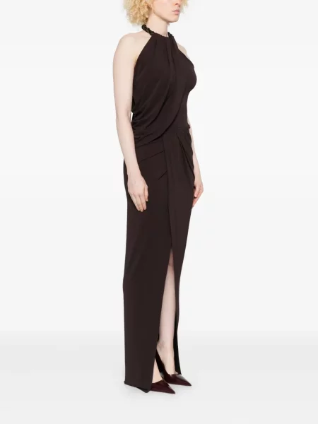 Rochie midi Amen până la genunchi de costum maro