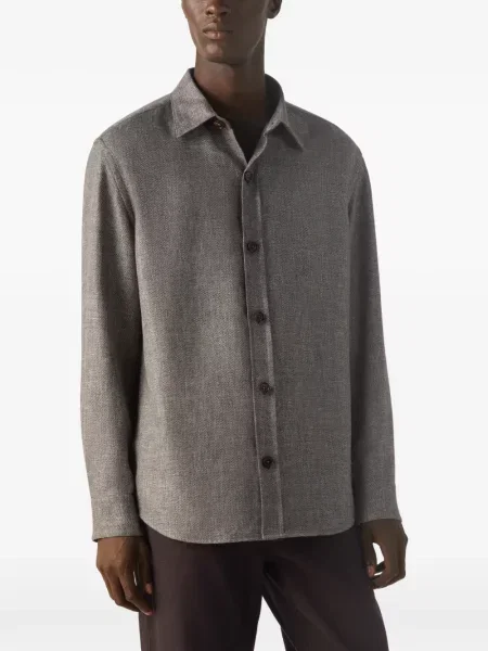 Риза Zegna кафяво