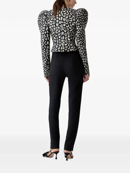 Geacă Carolina Herrera cu model leopard din jacard negru