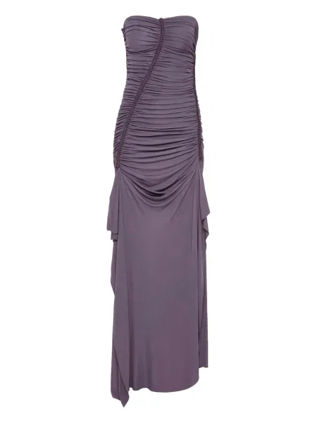 Rochie maxi Christopher Esber din jerseu de costum violet