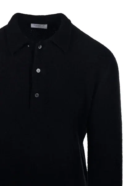 Tricou polo Diana Studio de lână negru