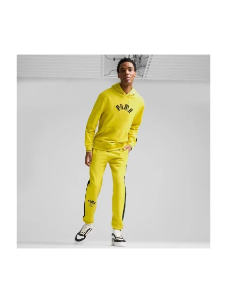 Hanorac cu glugă copii Puma Yellow galben