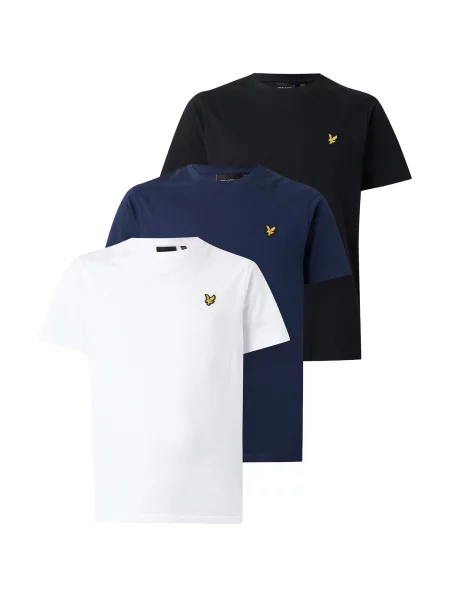 Lyle & Scott Tricou bleumarin / negru alb