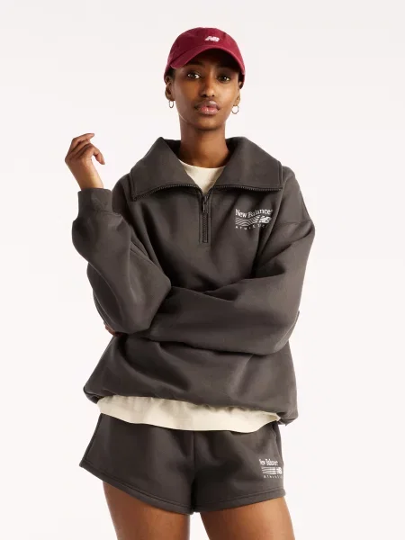 Флисовый свитер New Balance черный