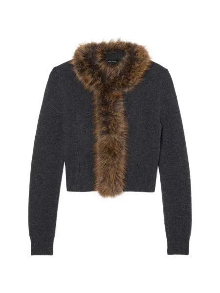 Cardigan Marc Jacobs cu blană gri