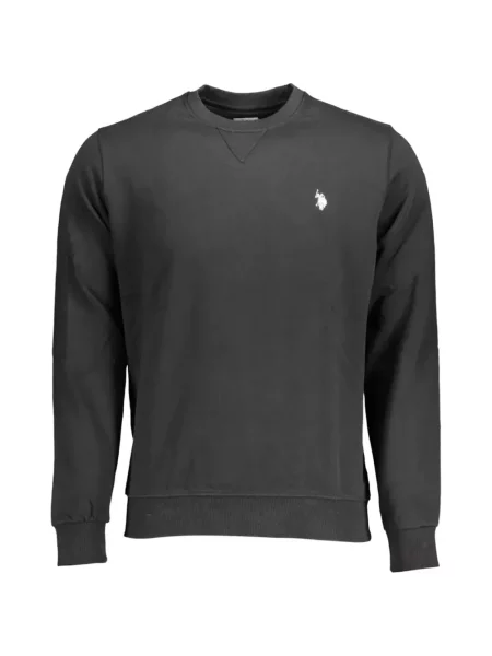 Hanorac crewneck U.s. Polo Assn. cu broderie cu decolteu rotund negru