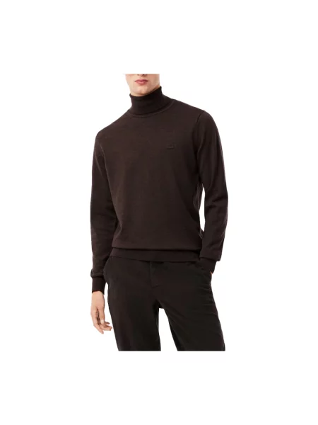 Golf golf Lacoste wełniany z kapturem brązowy