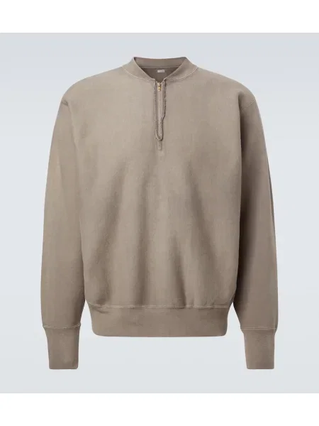 Mikina A.presse jersey s polovičními zipem béžová