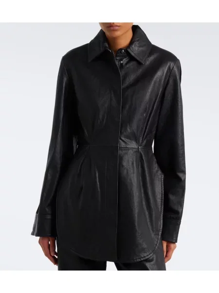 Cămașă Sportmax din piele de căprioară negru