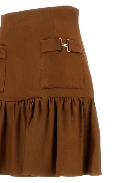 Spódnica mini Elisabetta Franchi brązowa