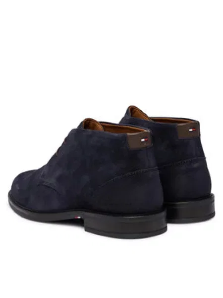 Tommy Hilfiger Auliniai batai Corporate Dressy Suede Lace Boot Tamsiai mėlyna