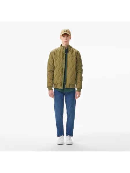 Lacoste Kurtka Ze Stójką Pikowana Khaki zielony