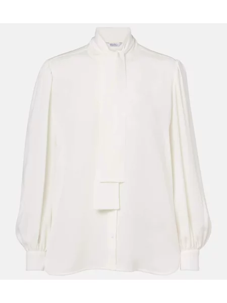Bluză Max Mara de mătase alb