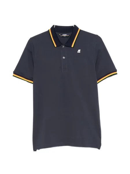 Tricou polo K-way cu autograf albastru