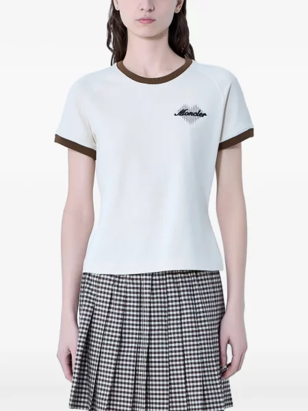 Tricou Moncler cu broderie cu motiv cu inimi