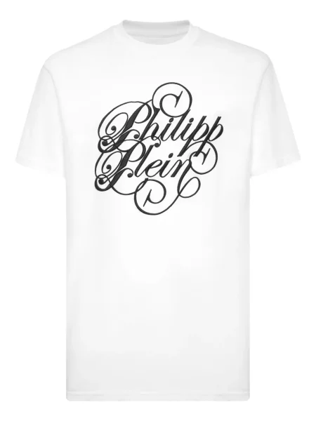 Tricou Philipp Plein cu broderie alb