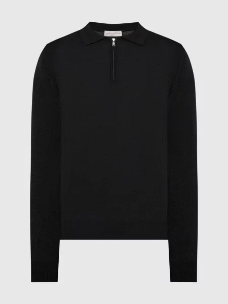 Поло з вовни Cashmere&whiskey чорне