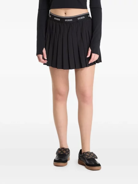 Fusta mini Guess cu autograf negru